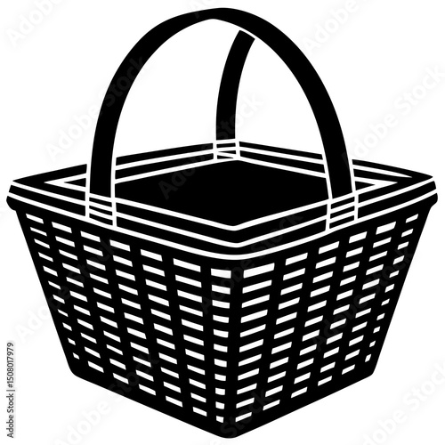 empty basket isolated on white