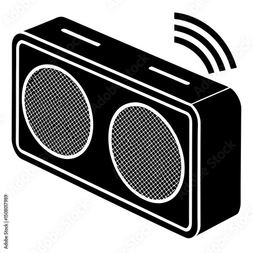 retro radio cassette player vector