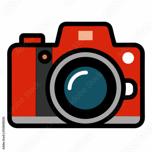 Silhouette DSLR icon vector for print design, tech gear illustrations, and photo day themes.