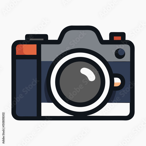 DSLR camera front-view vector. Great for use in creative kits, digital campaigns, and design bundles.