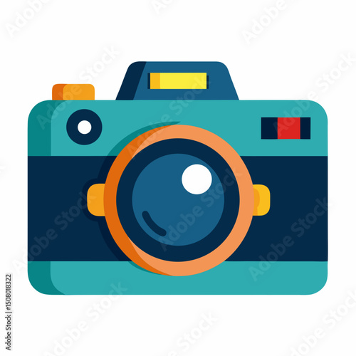 Creative DSLR camera vector art perfect for promoting photography events or Camera Day celebrations.