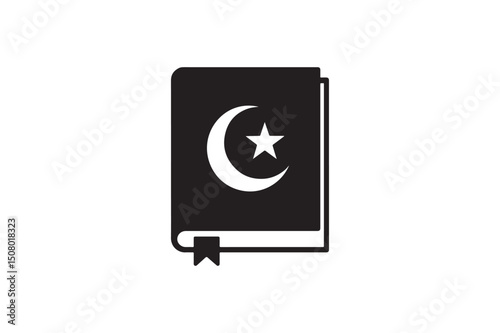 Quran silhouette vector art illustration on white background