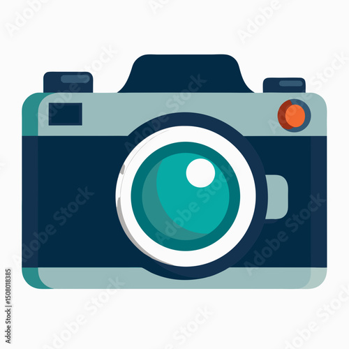 DSLR camera vector illustration perfect for World Photography Day designs, promotional content, and creative assets.