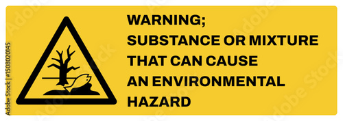 warning safety signs v2 uppercase text_warning ; substance or mixture that can cause an environmental hazard_landscape size 1/2 a4,a3,a2,a1	
 