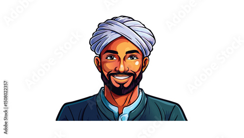 Muslim Gentleman with Kufi Head Covering
