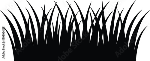 Black silhouette shows a patch of tall grass in format