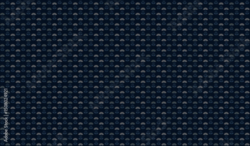 Seamless abstract pattern with small bunch of flower in light gray blue on dark blue  background. Vector illustration, for masculine shirt lady dress cloth cover decoration  all over print art beauty 