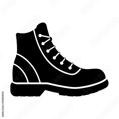 vector hiking boot silhouette adventure trave