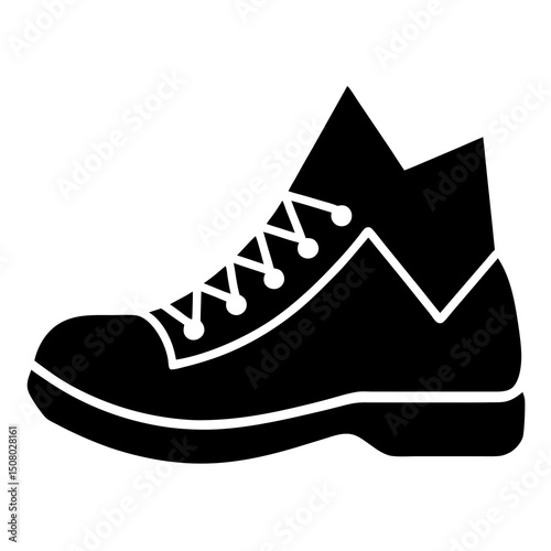 vector hiking boot silhouette adventure trave.svg