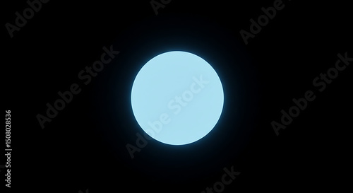 Glowing light blue circle transparent background abstract design element minimalist graphic