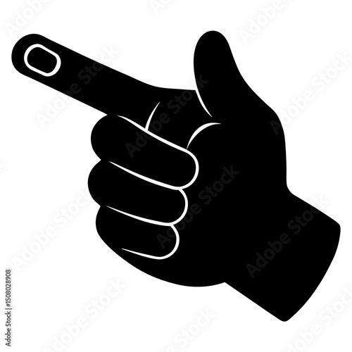 black hand pointing finger icon vector design