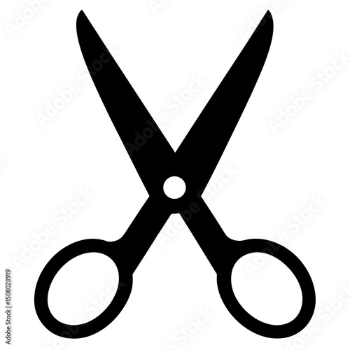 black scissors icon in minimalist silhouette style.svg