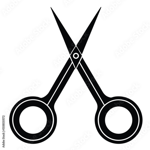 Colorful vector illustration of scissors and plastic spoons, common household equipment and tools