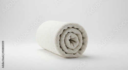Rolled up light beige towel