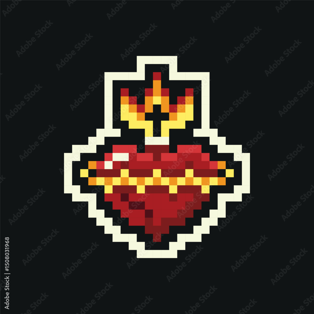 Obraz premium Heart of God Pixel Art Illustration Sticker