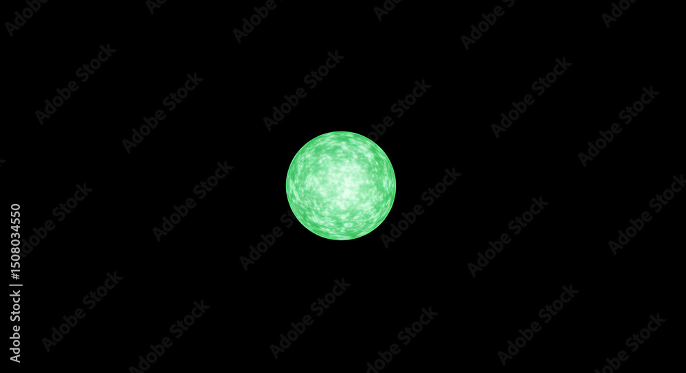 Fototapeta premium Glowing Green Energy Orb Abstract Sphere Bright Celestial Body Digital Art Sci Fi Element