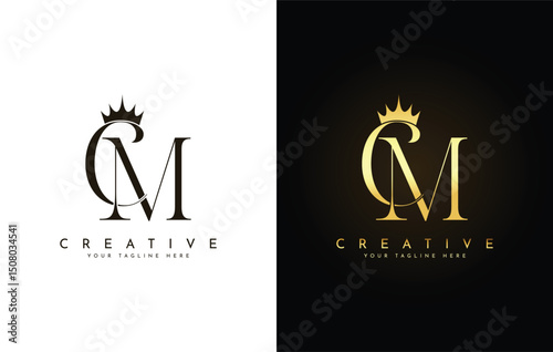 Elegant CM Monogram with Crown for Luxury Branding