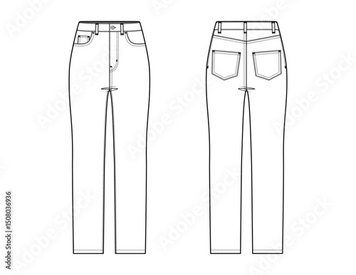 WOMENS HIGH-RISE STRAIGHT JEANS