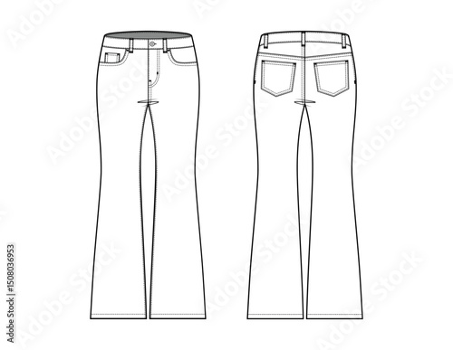 WOMENS LOW-RISE FLARE JEANS