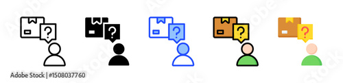 Inquiry Icon Collection With Multiple Styles