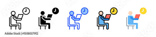 Waiting Time Icon Collection With Multiple Styles