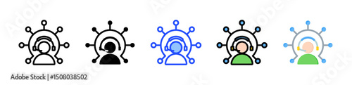 Support Channels Icon Collection With Multiple Styles