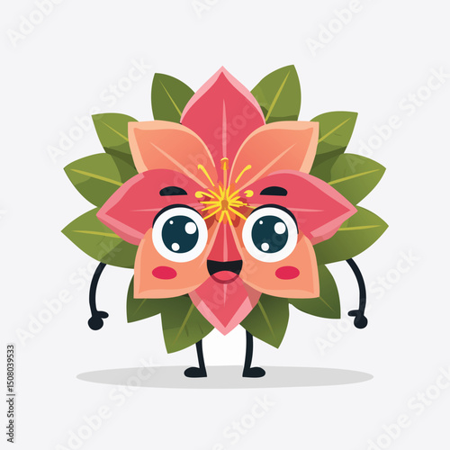 Azalea in cute cartoon character style with expressive face and limbs.