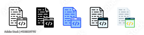 Source Code Icon Collection With Multiple Styles