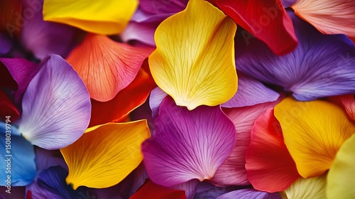 A vibrant array of colorful flower petals.
