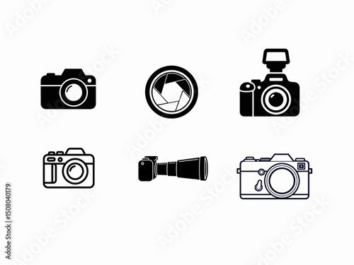 vector camera icon set