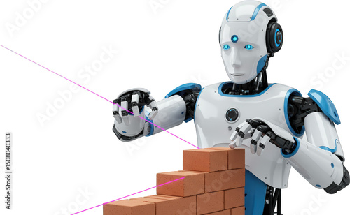 Advanced Robot Construction Worker Using Laser Level for Precise Bricklaying