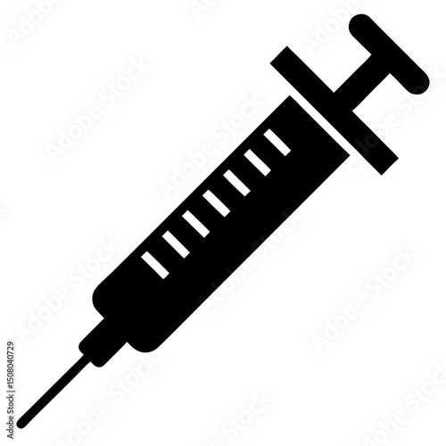 vector medical syringe icon in flat style on white