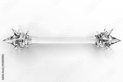 Crystal spiked mace fantasy weapon render