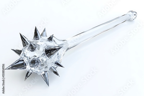 Crystal spiked mace fantasy weapon render