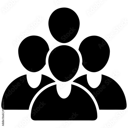 vector user group icon with three heads on white