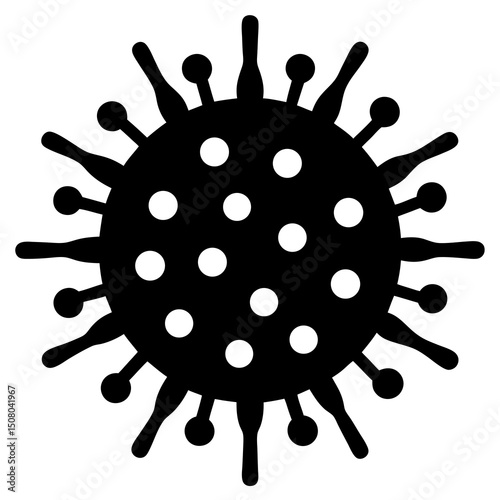virus microbe flat icon in biological style