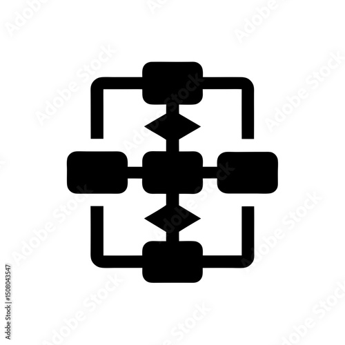 Workflow Process Silhouette Icon Design