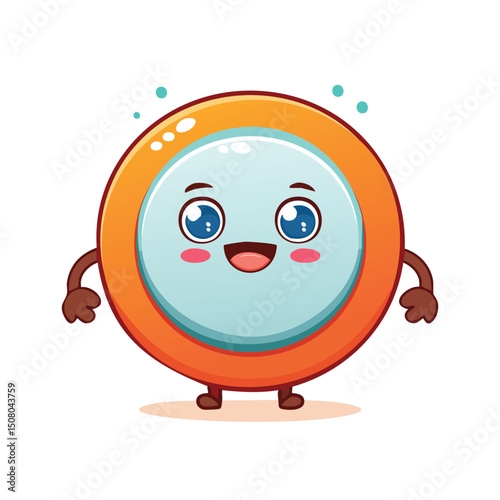 plate in cute cartoon character style with expressive face and limbs.