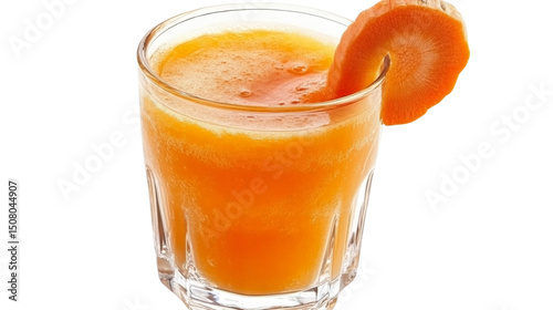 Wallpaper Mural A glass of fresh carrot juice, served with a slice of carrot on the rim,Transparent background, PNG file Torontodigital.ca