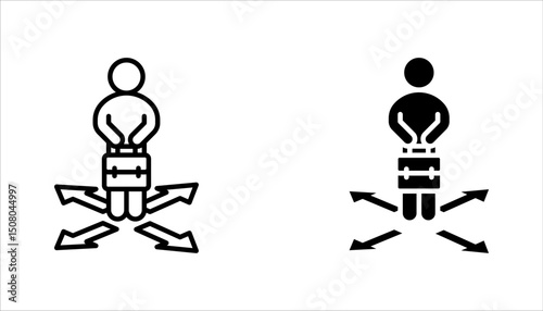 Business expansion linear icon set. Company growth strategy. vector illustration on white background