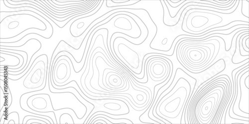 Ocean topographic line map with curvy wave isolines vector illustration. Abstract topographic contours map background, Vector contour topographic map. Cartography texture abstract banner use.	
