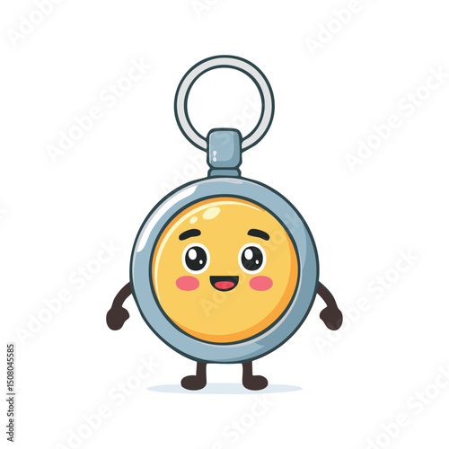 keychain in cute cartoon character style with expressive face and limbs.