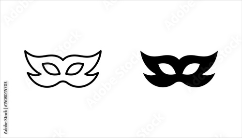 Masks linear icon set. Carnival dressing. Costume for masquerade. vector illustration on white background