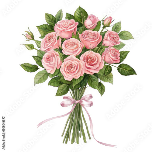 bouquet of pink roses