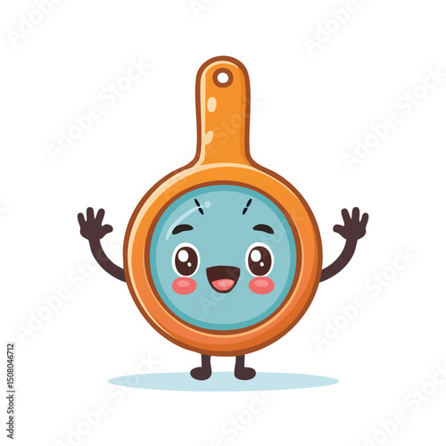 Measuring scoop in cute cartoon character style with expressive face and limbs.