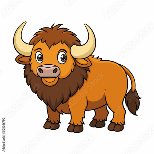 vector illustration of cartoon bull