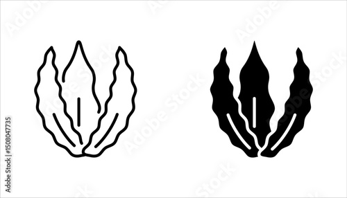 Seaweed linear icon set. underwater plant, natural component, skincare treatment and food Ingredient. vector illustration on white background