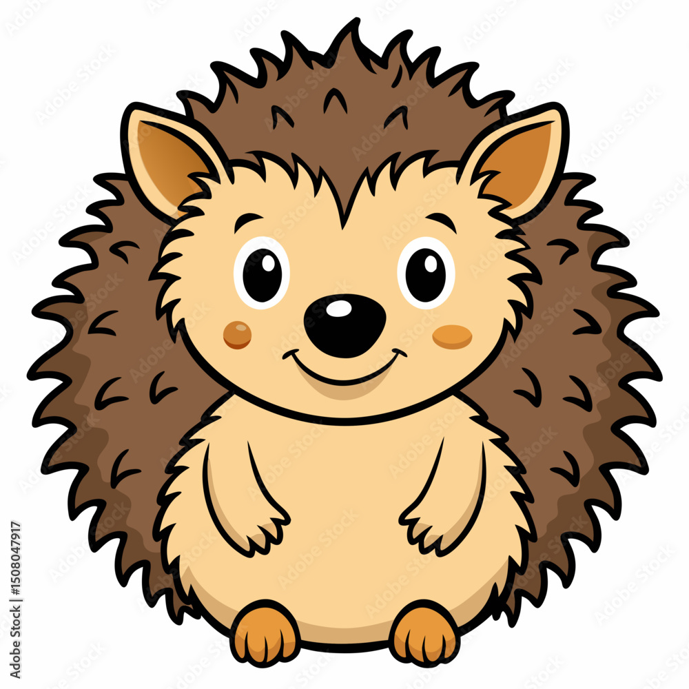 Fototapeta premium cartoon, animal, hedgehog, lion, illustration, vector, mammal, character, funny, drawing, cat, isolated, wild, fun, cute, nature, pet, zoo, toy, wildlife, comic, dog, art, baby, smile