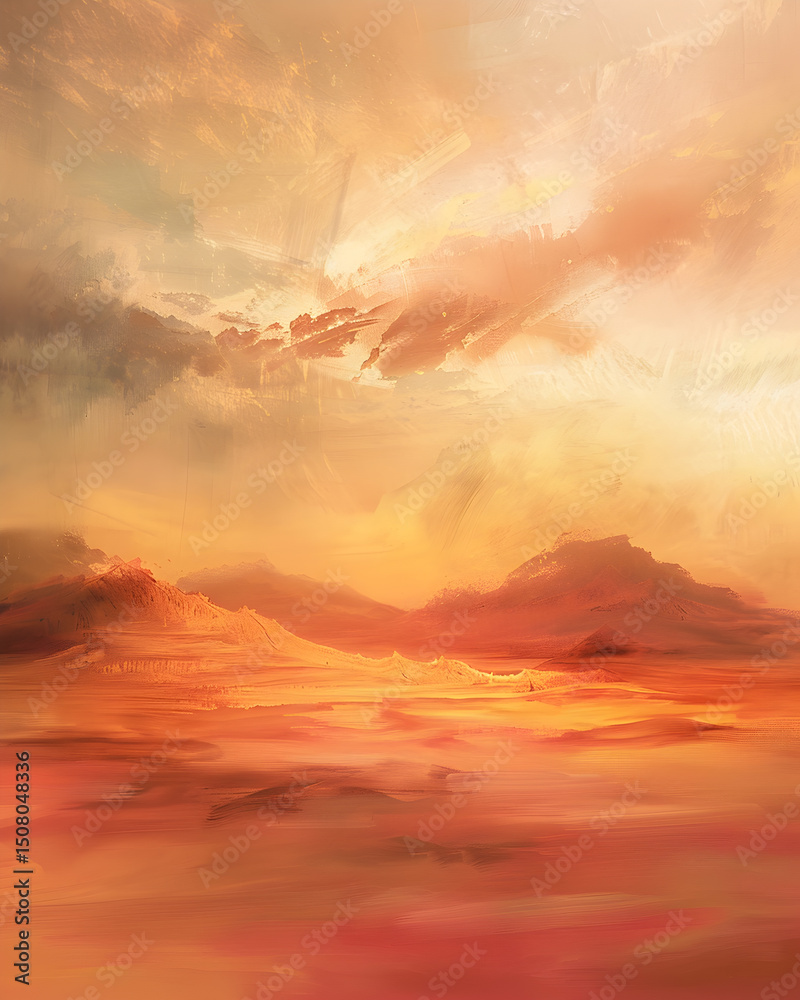Fototapeta premium Abstract Shapes in Digital Painting Style