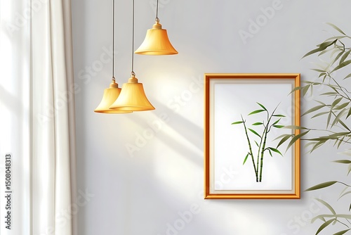 Minimalist home decor sunlight bamboo artwork lamps